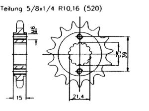 Kettenrad + Ritzel für Kymco Maxxer KXR MXU 250 / 30 Zähnezahl 14 / 38