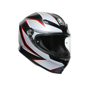 AGV Integralhelm K6 FLASH MATT BLACK/GREY/RED ML  (58cm)