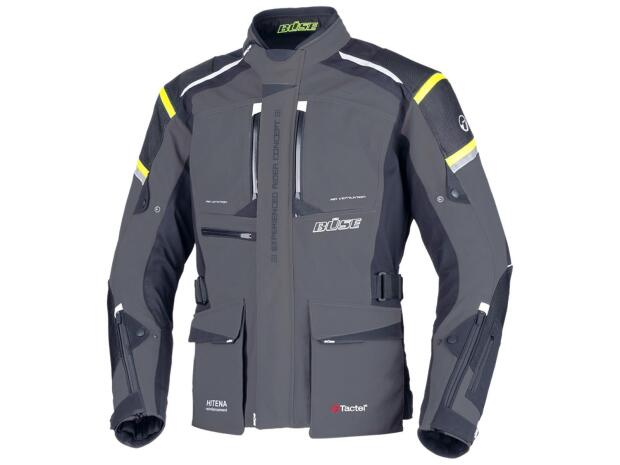 BÜSE Jacke NOVA schiefergrau/neongelb Größe 56