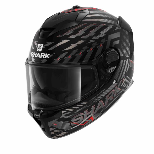 SHARK Integralhelm SPARTAN GT E-BRAKE schwarz-grau-rot matt Größe XXL