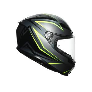 AGV Integralhelm K6 FLASH GREY/BLACK/LIME MS  (57cm)