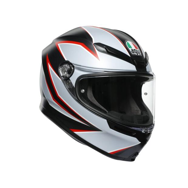 AGV Integralhelm K6 FLASH MATT BLACK/GREY/RED S  (55-56cm)