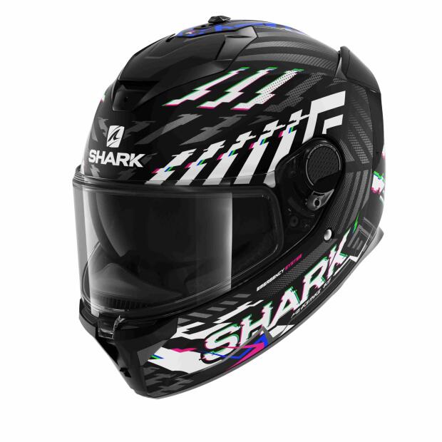SHARK Integralhelm SPARTAN GT E-BRAKE schwarz-grau-weiss-blau matt Größe XXL