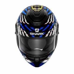 SHARK Integralhelm SPARTAN GT E-BRAKE schwarz-weiss-blau-gelb glänzend Größe S