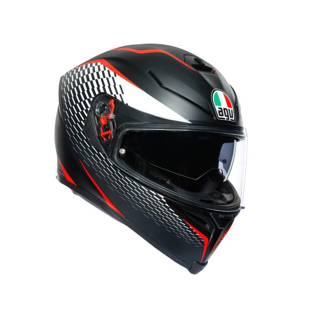 AGV Integralhelm K5 S THUNDER MATT BLACK/WHITE/RED MS  (57cm)