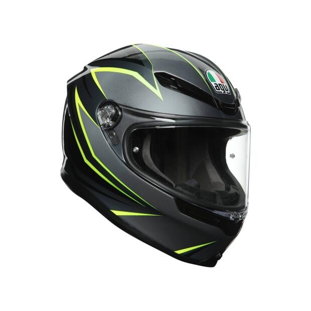 AGV Integralhelm K6 FLASH GREY/BLACK/LIME XS  (53-54cm)