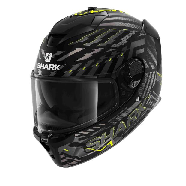 SHARK Integralhelm SPARTAN GT E-BRAKE schwarz-grau-gelb matt Größe L