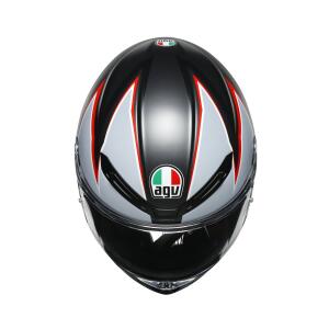AGV Integralhelm K6 FLASH MATT BLACK/GREY/RED XS  (53-54cm)