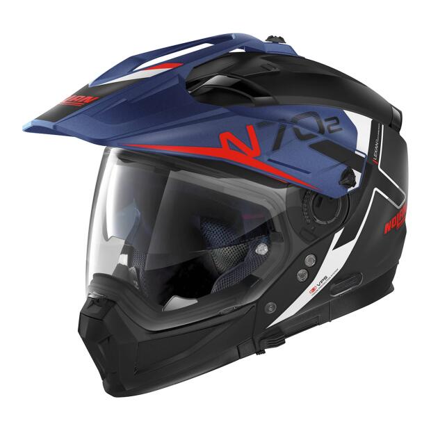 NOLAN Systemhelm N70-2 X BUNGEE schwarz-blau-weiss-rot