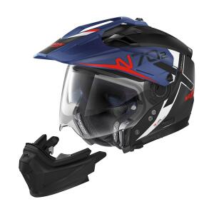 NOLAN Systemhelm N70-2 X BUNGEE schwarz-blau-weiss-rot