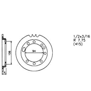 Kettenrad für Kreidler MF 2 Z. 42