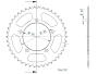 Kettenrad für Aprilia Tuareg 660 hinten 42 Zähne