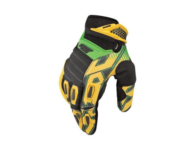 Handschuhe SHOT Cross Enduro FLEXOR IMPACT schwarz-gelb-grün Gr. 8
