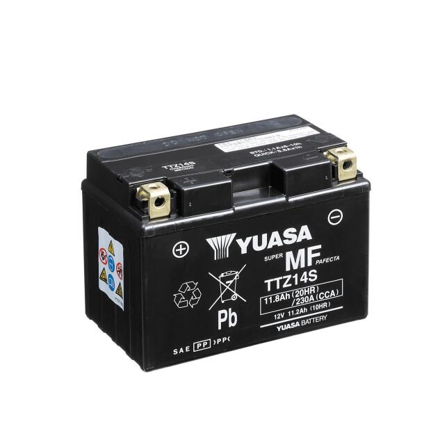 YUASA TTZ14S Motorradbatterie AGM 12V 11,2Ah 230CCA Batterie 51201 YTZ14-4 GTZ14-4