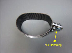 Haltedreieck für Auspuffschelle Turbokit OVAL Edelstahl/Carbon