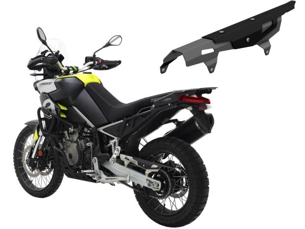 Chain guard for Aprilia Tuareg 660 year 2022 brushed stainless steel / matt black