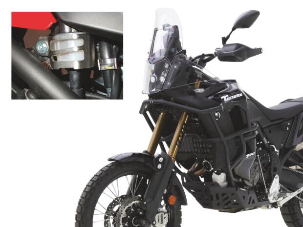 Brake fluid reservoir guard for Yamaha XTZ 690 Ténéré 700 World Raid year 2022 brushed stainless steel