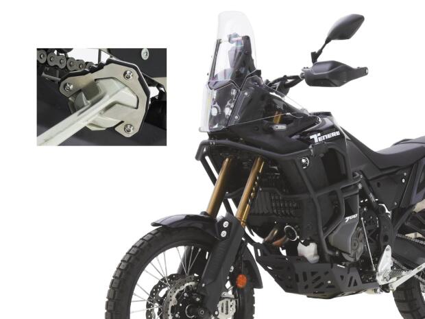 Seitenständerauflagenverbreiterung für Yamaha XTZ 700 Ténéré World Raid Bj.22 Edelstahl gebürstet/matt schwarz
