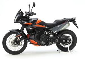 Seitenständer-Basisverlängerung für KTM 890 Adventure, Husqvarna Norden 901 Expeditiom Gebürsteter Edelstahl / matt