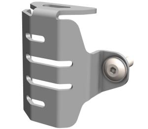 Schutz für den hinteren Bremsflüssigkeitsbehälter. Gebürsteter Edelstahl