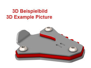 Seitenständer-Basisverlängerung für KTM 890 Adventure Edelstahl gebürstet/Blau