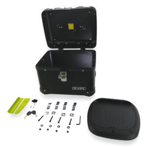 Topcase 35 Liter Aludesign schwarz Komplettset
