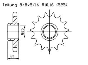 Ritzel 15 Zähne BMW F 800 GS