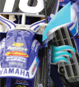 Kotflügel vorne blau mit Lüftungssystem Enduro, Moto Cross