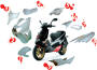 Kunststoffteilekit Aprilia SR 50 in schwarz