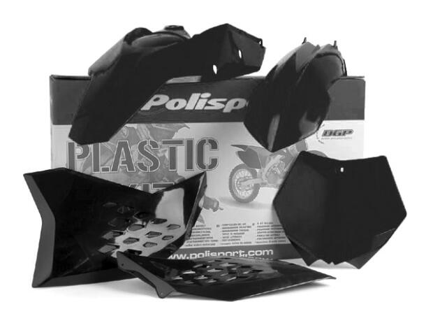 Kotflügel Plastik Kit für KTM EXC Bj. 2004, SX 2003 - 2004 Modelle 200 - 250 - 450 schwarz
