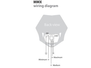 Headlight black MMX universal for motorcycle