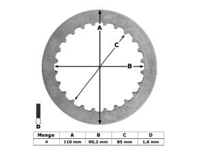 Stahllamellen Stückweise für Yamaha DT, TDR, TZR 125 1,1mm dick