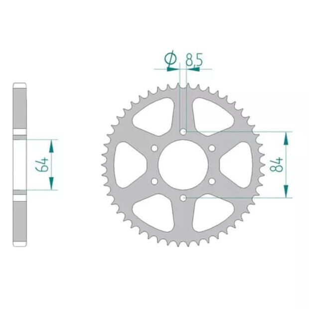 Kettenrad 47 Zähne für Suzuki DR 125, TS 125 & Kreidler B-Ware
