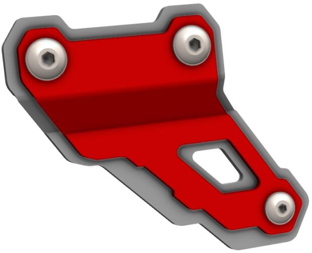 Kettenschutzflosse für Honda XL 750 Transalp Edelstahl gebürstet/Rot