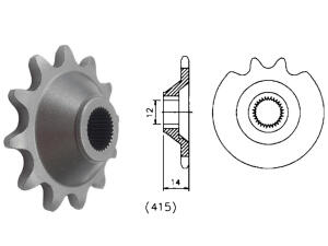 Front sprocket t.14 Zundapp C 50 Sport/CS 25/CX 25/Hai...