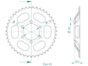 Chain kit Zündapp GTS 50 C 50 Sport 13 / 43