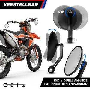Motorrad Lenkerendenspiegel Paar Universal Rückspiegel mit E-Prüfzeichen