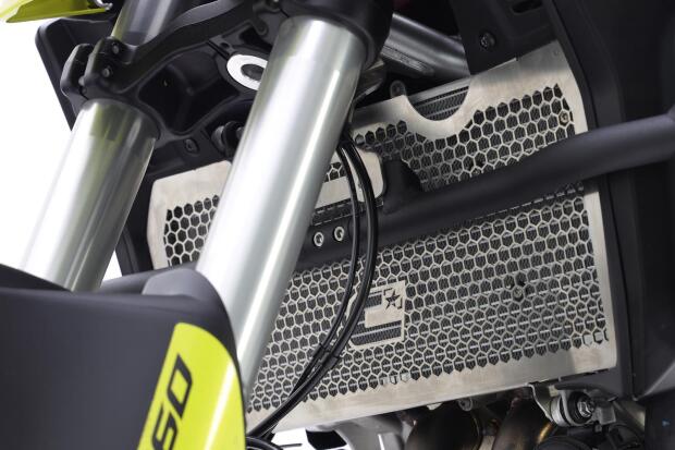 Kühlerschutz vorne für Aprilia Tuareg 660 Bj. 2022 Edelstahl gebürstet