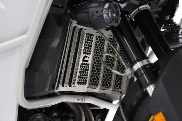 Front radiator guard for BMW F 850 GS Adventure yr. 2021-2022 brushed stainless steel