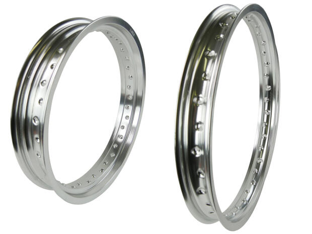 Felgen für Yamaha DT 80/125 LC, DT 125 R / RE / X vorne & hinten Aluminium Felgenringe Silber