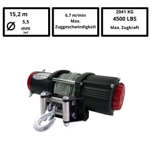 Seilwinde Quad ATV UTV Extremserie 4500 Stahlseil