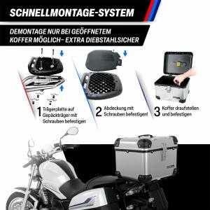 Topcase für Harley-Davidson Night Rod Special im robusten 35 Liter Aluminium-Design