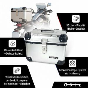 Topcase für Adly Thunder Bike im robusten 35 Liter Aluminium-Design