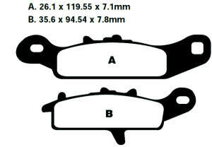 Bremsklötze Kawasaki KVF 650 - 700, Suzuki LT-V Twin Peaks links