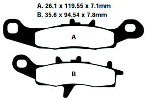 Bremsklötze Kawasaki KVF 650 - 700, Suzuki LT-V Twin Peaks rechts