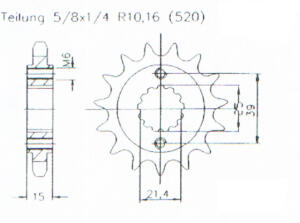 Ritzel Z.14 für Kymco KXR MXU Maxxer Mongoose 250/300