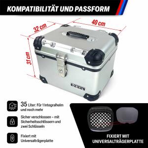 Topcase für Motowell Gamini im robusten 35 Liter...