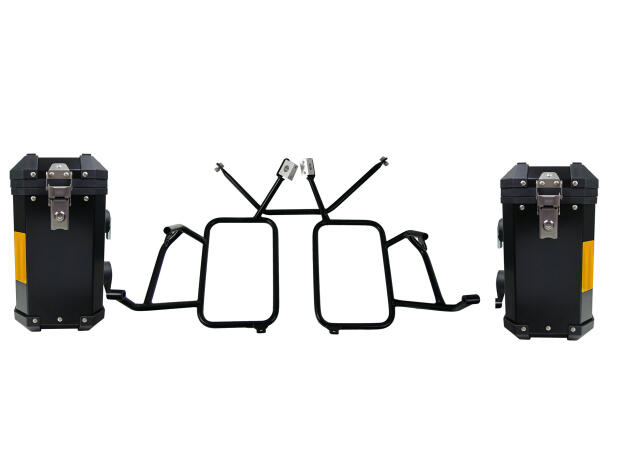 Aluminiumkoffer für BMW R1200 GS / Adventure bis Bj.2013 Edelstahlträger 38+38Liter schwarz