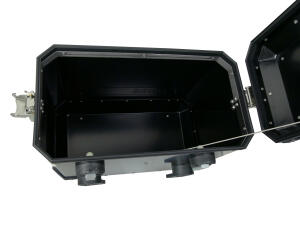 Aluminiumkoffer für BMW R1200 GS / Adventure bis Bj.2013 Edelstahlträger 38+38Liter schwarz