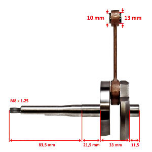 Kurbelwelle Tuning für Piaggio Vespa CIAO/CITTA 10mm